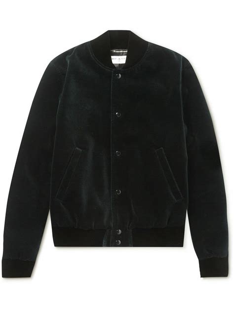 ysl bomber jacket green|saint laurent teddy jacket.